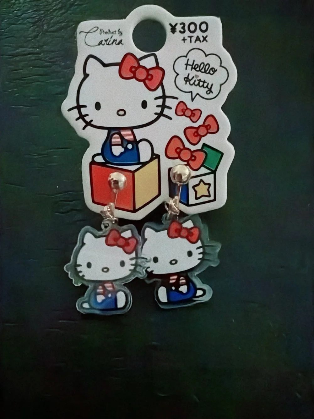 Sanrio Hello Kitty Red Bow Dangle Earrings